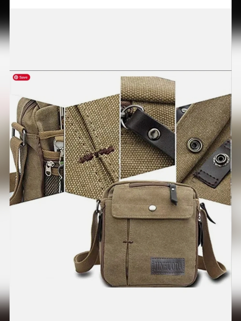 Small Messenger Canvas Crossbody and Shoulder Bag - Spacious - Durable - Picture 10 of 11
